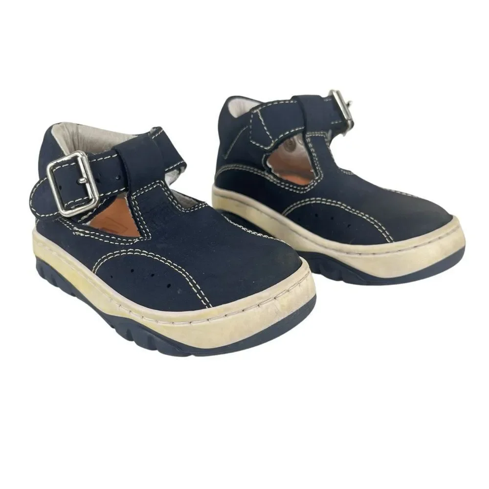 NA! Toddler EU‎ 22 | US 6 Made in Italy Blue Leather Sandal Snap Closure